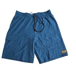Brisira Men's Beach Bathing Pool Surf Swim Shorts Size 32 Peacock Blue NWT